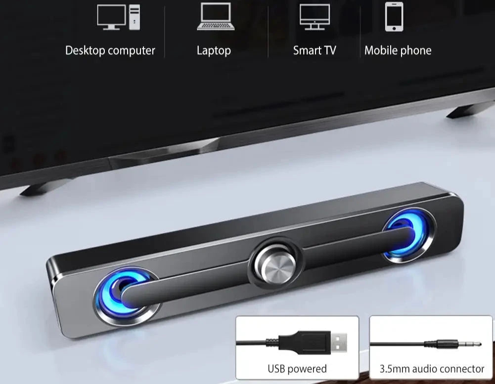 Sound Bar - Bluetooth & Wired Speaker for All Your Devices