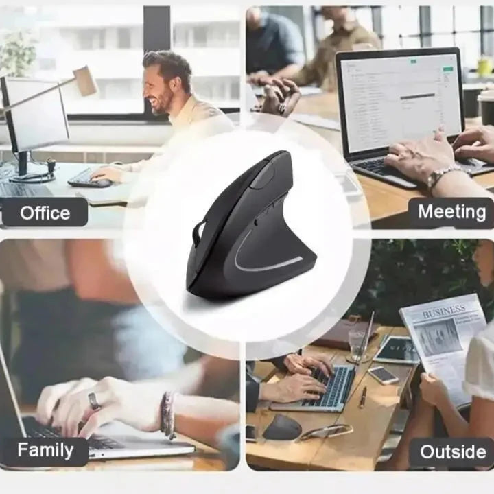 Ergonomic Vertical Wireless Mouse -  Reduce Strain & Click in Comfort