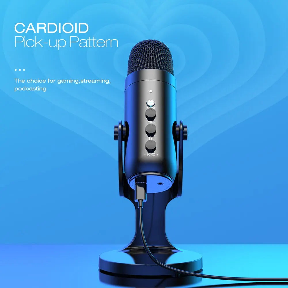 USB Condenser Microphone - Perfect for Work, Streaming & Recording (PC/Mac/Phone)