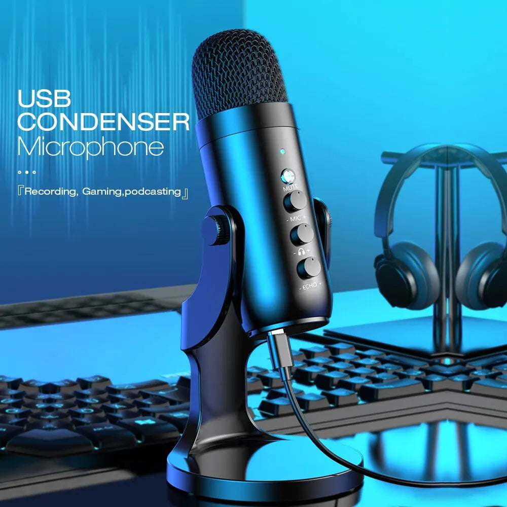 USB Condenser Microphone - Perfect for Work, Streaming & Recording (PC/Mac/Phone)