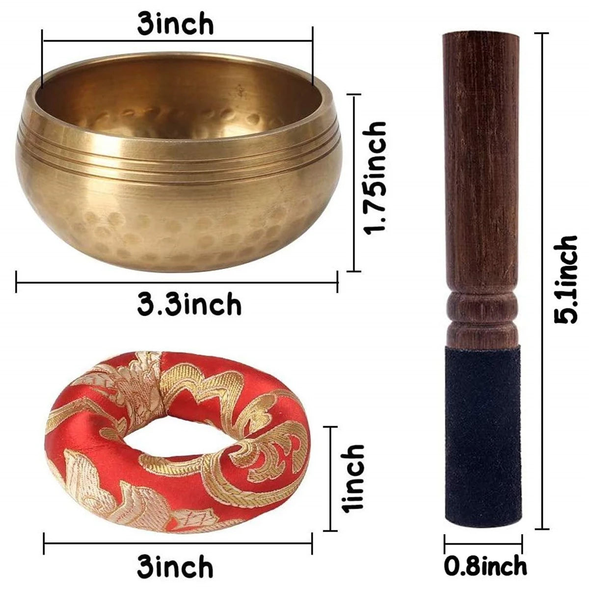 Tibetan Singing Bowl Set - Find Your Zen with Meditation & Stress Relief